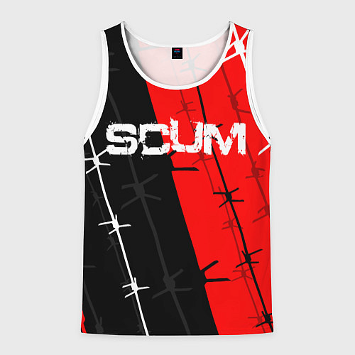 Мужская майка без рукавов SCUM / 3D-Белый – фото 1