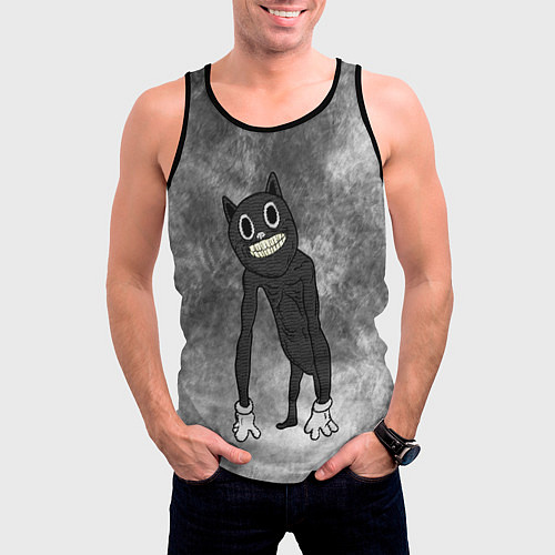 Мужская майка без рукавов Cartoon cat / 3D-Черный – фото 3