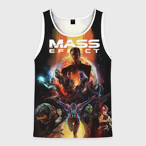 Мужская майка без рукавов Mass effect / 3D-Белый – фото 1