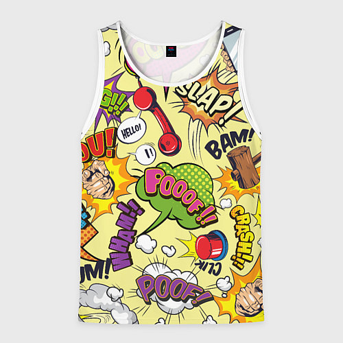 Мужская майка без рукавов Комикс / 3D-Белый – фото 1