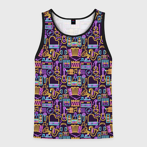 Мужская майка без рукавов Музыка / 3D-Черный – фото 1