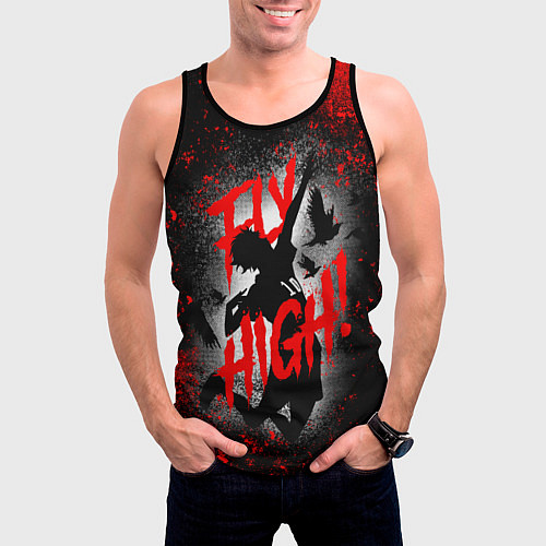 Мужская майка без рукавов FLY HIGH ВОЛЕЙБОЛ!! / 3D-Черный – фото 3