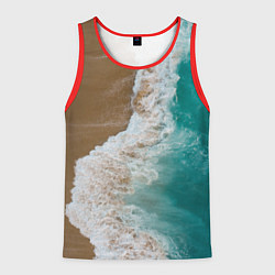 Майка-безрукавка мужская Пляж beach, цвет: 3D-красный