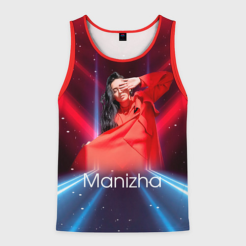 Мужская майка без рукавов Манижа Manizha / 3D-Красный – фото 1