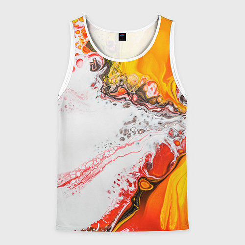 Мужская майка без рукавов Рисунок желтой краской / 3D-Белый – фото 1