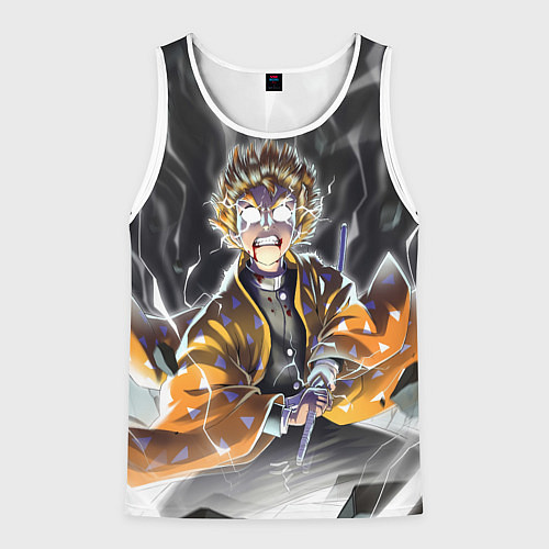 Мужская майка без рукавов ЗЕНИЦУ ZENITSU KNY / 3D-Белый – фото 1