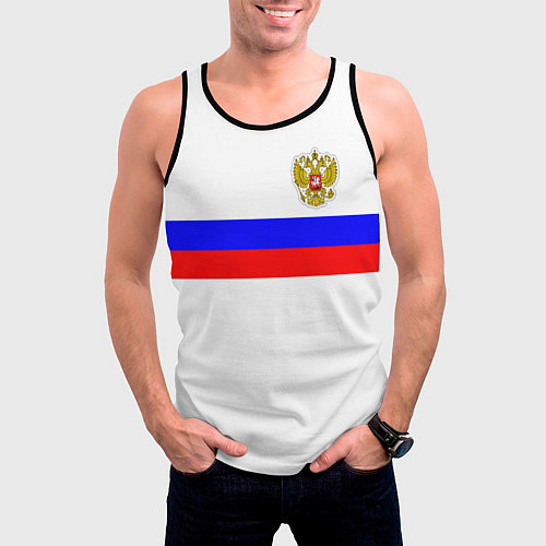 Мужская майка без рукавов СБОРНАЯ РОССИИ 2021 / 3D-Черный – фото 3