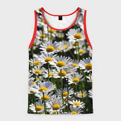 Майка-безрукавка мужская Ромашки, цвет: 3D-красный