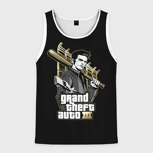 Мужская майка без рукавов Клод GTA 3 / 3D-Белый – фото 1