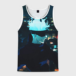 Майка-безрукавка мужская Магическая битва, цвет: 3D-белый