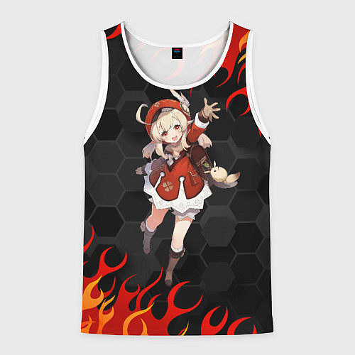 Мужская майка без рукавов Genshin Impact - Klee / 3D-Белый – фото 1