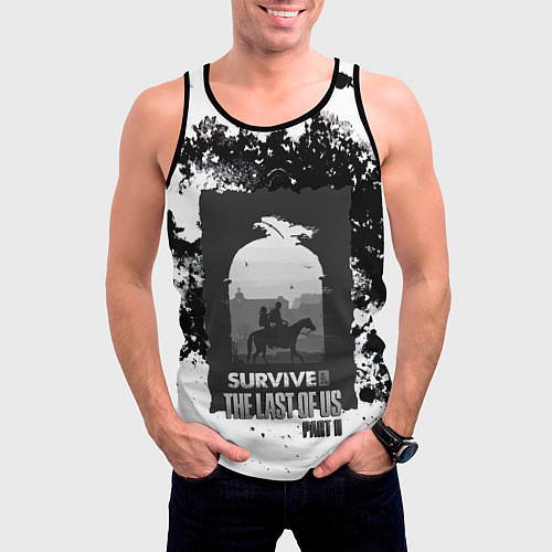 Мужская майка без рукавов The Last of US SURVIVE / 3D-Черный – фото 3