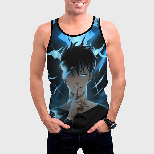 Мужская майка без рукавов Solo leveling Manga / 3D-Черный – фото 3