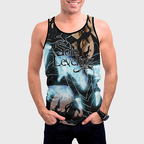 Мужская майка без рукавов Solo leveling / 3D-Черный – фото 3