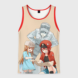 Майка-безрукавка мужская Клетки за работой, цвет: 3D-красный