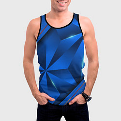 Майка-безрукавка мужская 3D абстрактные фигуры BLUE, цвет: 3D-черный — фото 2