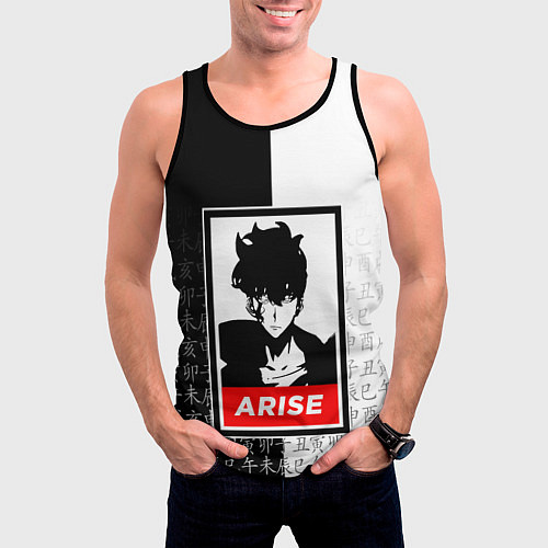 Мужская майка без рукавов СОН ДЖИН ВУ SOLO LEVELING / 3D-Черный – фото 3