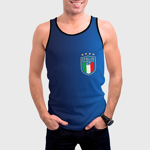 Мужская майка без рукавов Сборная Италии / 3D-Черный – фото 3