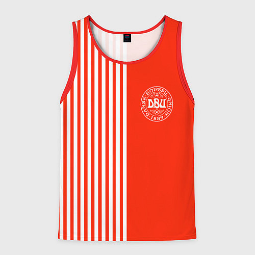Мужская майка без рукавов Сборная Дании / 3D-Красный – фото 1