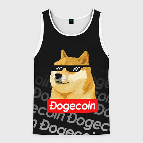 Мужская майка без рукавов DOGECOIN DOGE ДОГИКОИН / 3D-Белый – фото 1