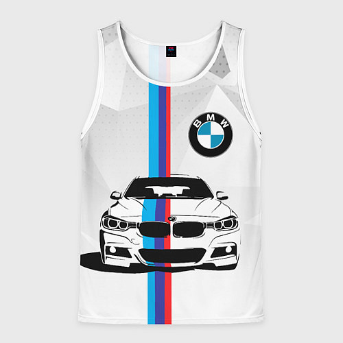 Мужская майка без рукавов BMW БМВ M PERFORMANCE / 3D-Белый – фото 1
