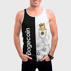 Майка-безрукавка мужская DOGECOIN DOGE КАРМАН, цвет: 3D-белый — фото 2