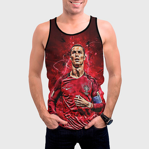 Мужская майка без рукавов Cristiano Ronaldo Portugal / 3D-Черный – фото 3