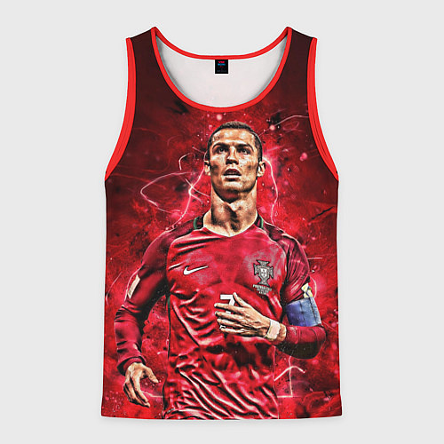 Мужская майка без рукавов Cristiano Ronaldo Portugal / 3D-Красный – фото 1