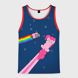 Майка-безрукавка мужская Nyan cat x Pony, цвет: 3D-красный