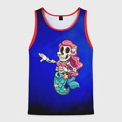 Майка-безрукавка мужская Русалка скелет Mermaid skeleton, цвет: 3D-красный