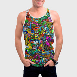 Майка-безрукавка мужская Веселые узоры, цвет: 3D-белый — фото 2