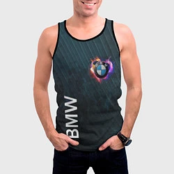 Майка-безрукавка мужская BMW Heart Grooved Texture, цвет: 3D-черный — фото 2