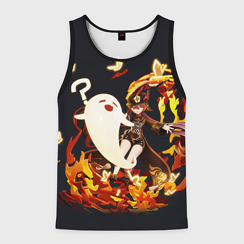 Мужская майка без рукавов GENSHIN IMPACT HU TAO / 3D-Черный – фото 1