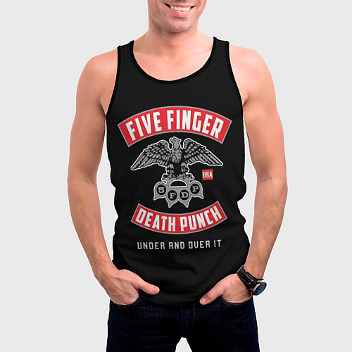 Мужская майка без рукавов Five Finger Death Punch 5FDP / 3D-Черный – фото 3