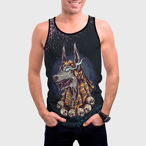 Мужская майка без рукавов Анубис / 3D-Черный – фото 3