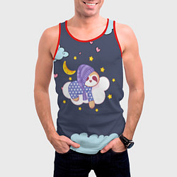 Майка-безрукавка мужская Сонный ленивец, цвет: 3D-красный — фото 2