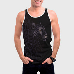 Майка-безрукавка мужская Леопард, цвет: 3D-белый — фото 2