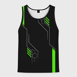 Майка-безрукавка мужская ФУТУРИСТИЧНАЯ БРОНЯ ЗЕЛЕНАЯ, цвет: 3D-черный