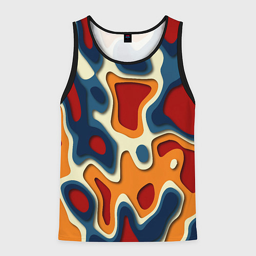 Мужская майка без рукавов Пятна краски / 3D-Черный – фото 1
