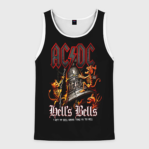 Мужская майка без рукавов ACDC Hells Bells / 3D-Белый – фото 1