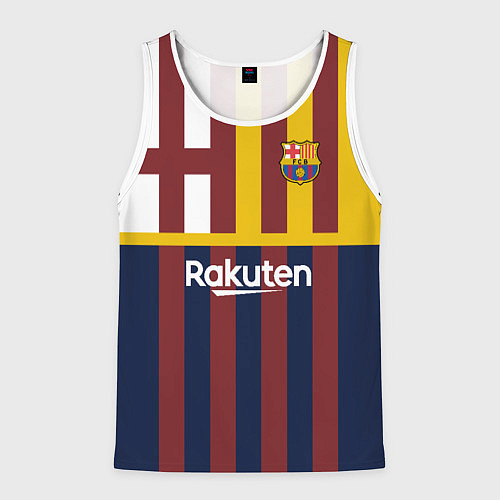 Мужская майка без рукавов BARCELONA FC БАРСЕЛОНА ФК BARCA / 3D-Белый – фото 1