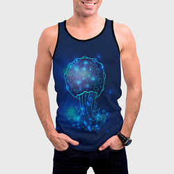 Майка-безрукавка мужская Медуза на синем, цвет: 3D-черный — фото 2