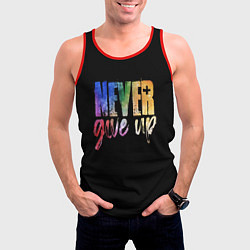 Майка-безрукавка мужская Никогда не сдавайся, цвет: 3D-красный — фото 2