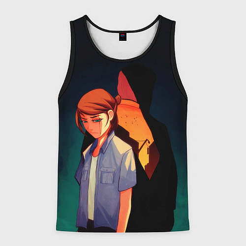 Мужская майка без рукавов Анимационные Элли и Джоел / 3D-Черный – фото 1