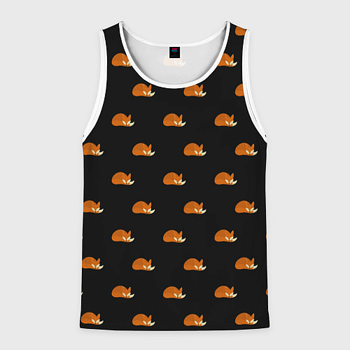 Мужская майка без рукавов Лисы / 3D-Белый – фото 1