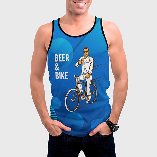 Мужская майка без рукавов Велосипед и пиво / 3D-Черный – фото 3