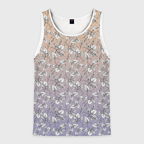 Мужская майка без рукавов Плющ и градиент / 3D-Белый – фото 1