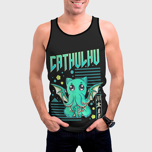 Мужская майка без рукавов CatHulhu / 3D-Черный – фото 3