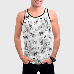 Майка-безрукавка мужская Африканские животные, цвет: 3D-черный — фото 2