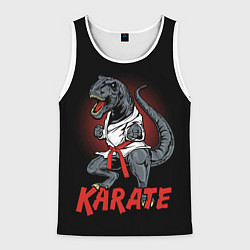 Майка-безрукавка мужская KARATE T-REX, цвет: 3D-белый